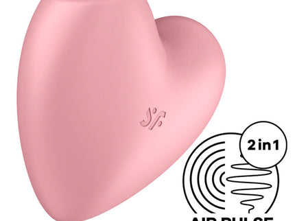 SATISFYER - CUTIE HEART AIR PULSE STIMULATOR & VIBRATOR PINK