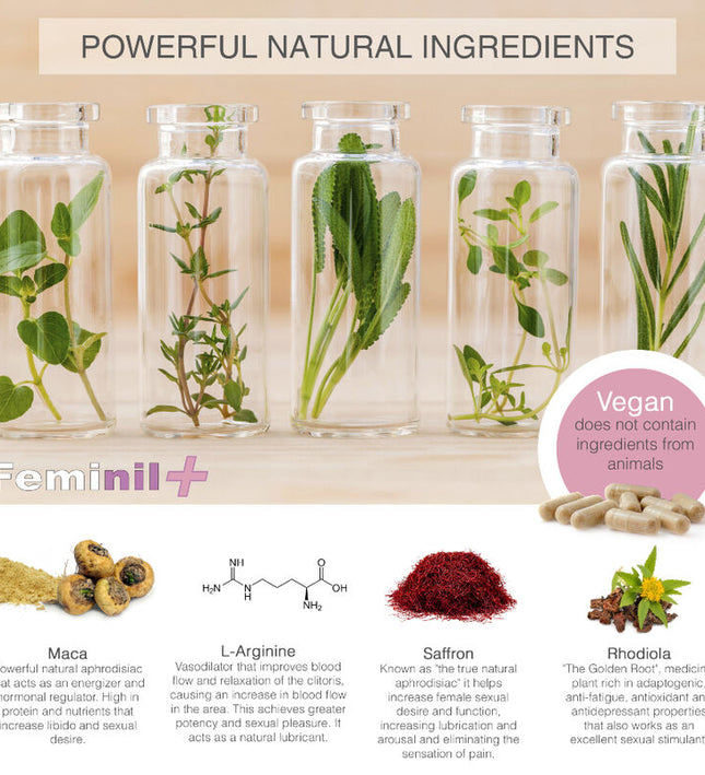 500 COSMETICS - FEMINIL+ FEMALE SEXUAL LIBIDO ENHANCEMENT - 30 CAPSULES