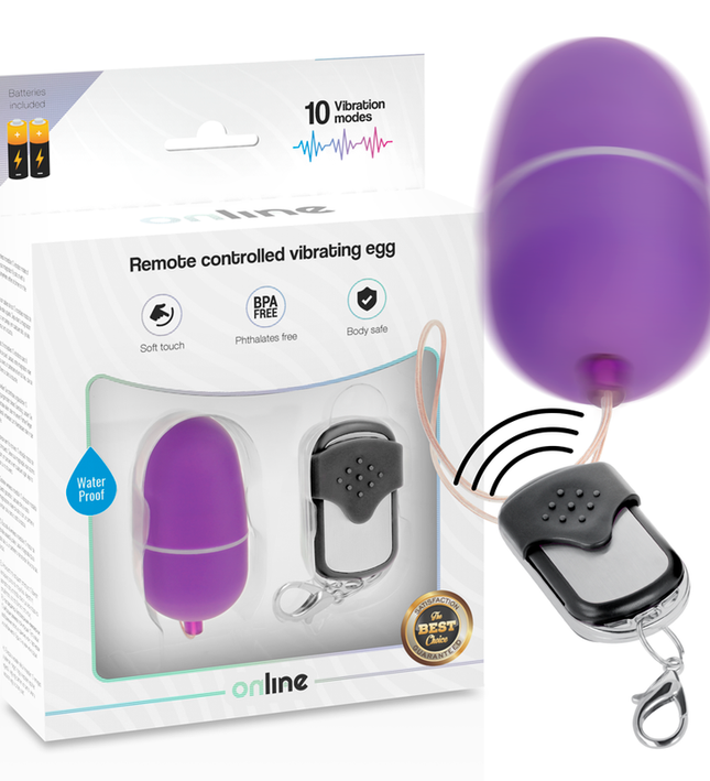 ONLINE - REMOTE CONTROL VIBRATING EGG M PURPLE