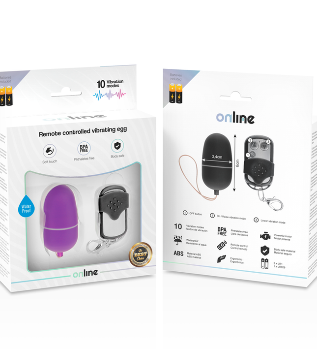 ONLINE - REMOTE CONTROL VIBRATING EGG M PURPLE
