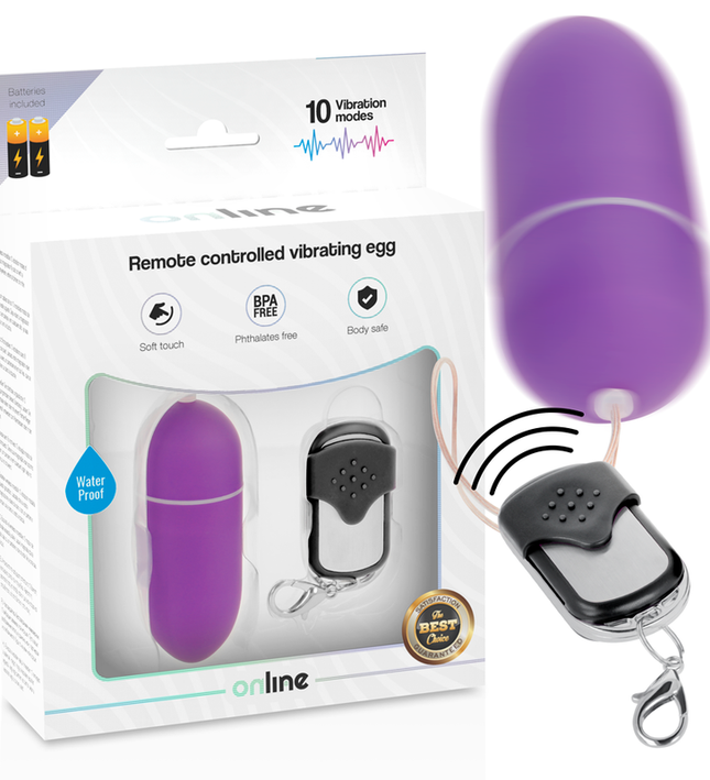ONLINE - REMOTE CONTROL VIBRATING EGG L PURPLE