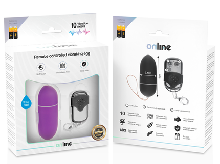 ONLINE - REMOTE CONTROL VIBRATING EGG L PURPLE