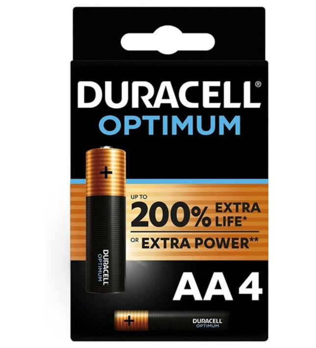 DURACELL - OPTIMUM 200 ALKALINE BATTERY AA LR6 4 UNIT