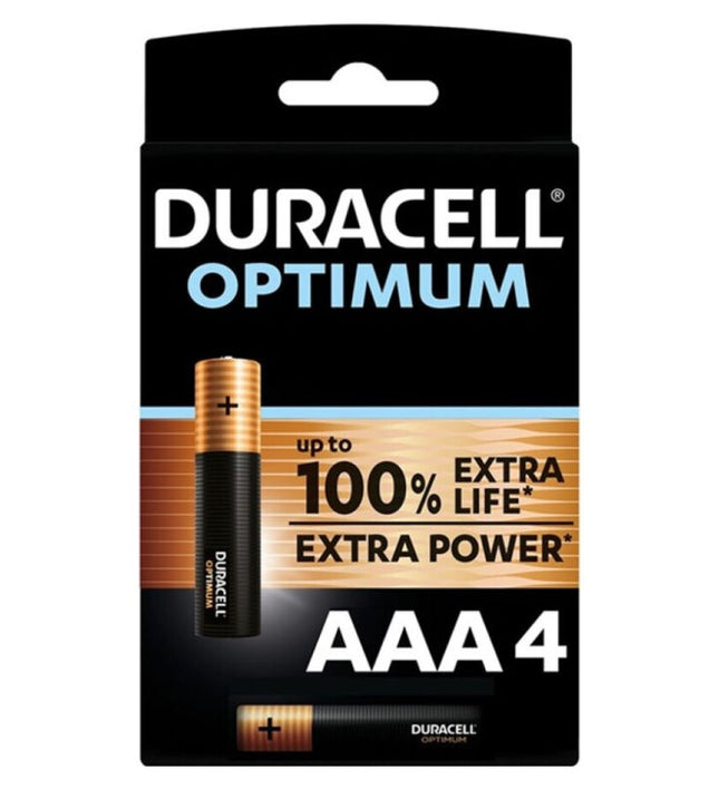 DURACELL - OPTIMUM 200 ALKALINE BATTERY AAA LR03 4 UNIT