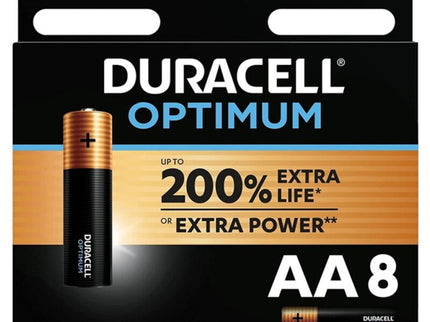 DURACELL - OPTIMUM 200 ALKALINE BATTERY AA LR6 8 UNIT