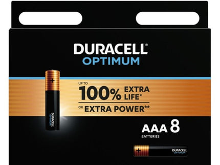 DURACELL - OPTIMUM ALKALINE BATTERY AAA LR03 8 UNIT