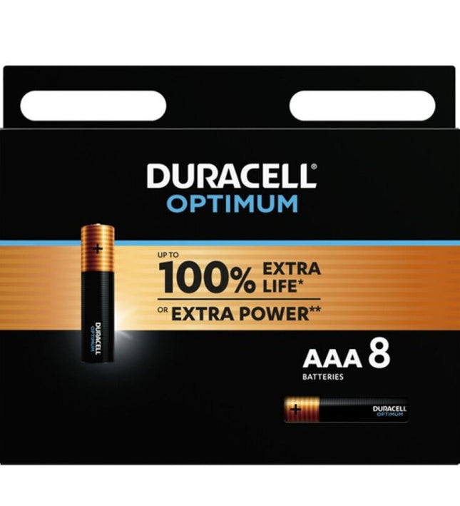 DURACELL - OPTIMUM ALKALINE BATTERY AAA LR03 8 UNIT