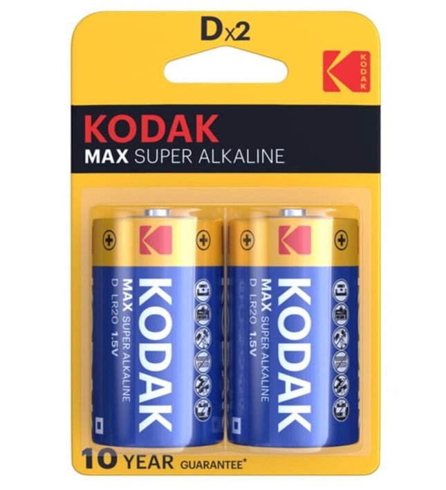 KODAK - MAX ALKALINE BATTERY D LR20 2 UNIT