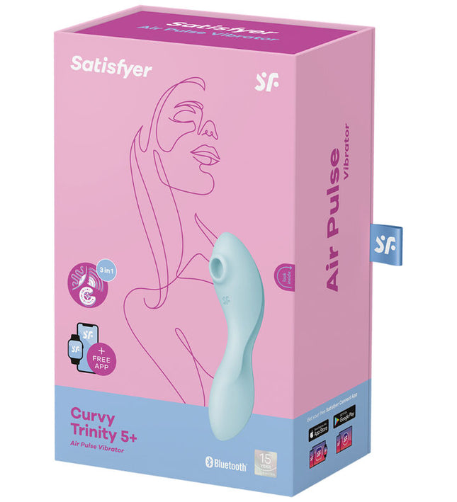 SATISFYER - CURVY TRINITY 5 AIR PULSE STIMULATOR & VIBRATOR APP WHITE