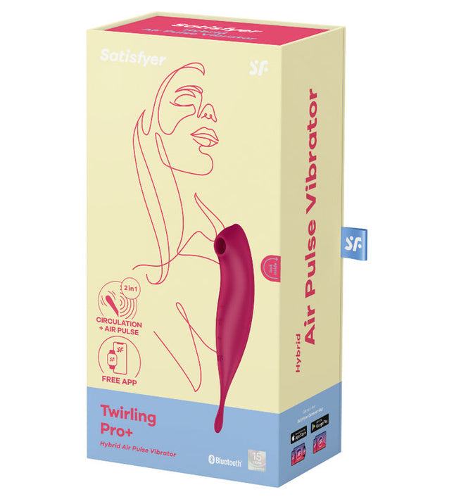 SATISFYER - TWIRLING PRO+ AIR PULSE STIMULATOR & VIBRATOR APP RED
