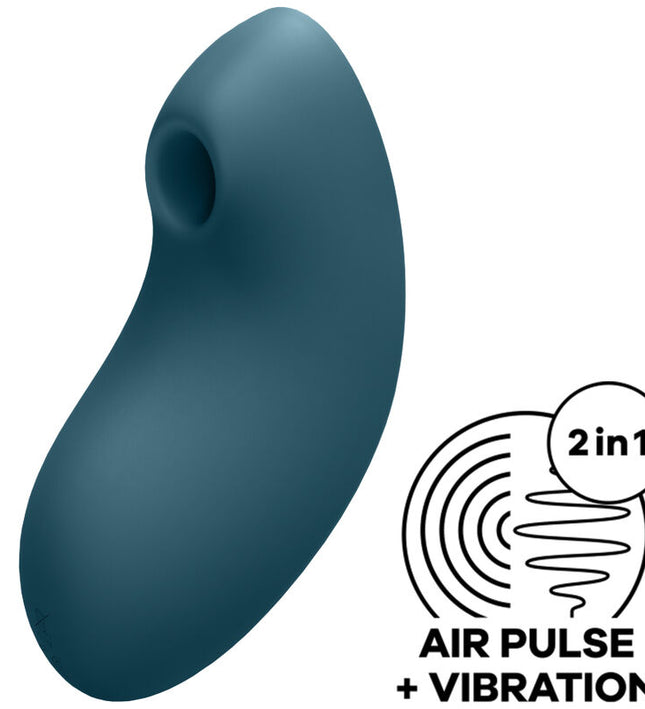 SATISFYER - VULVA LOVER 2 AIR PULSE STIMULATOR & VIBRATOR BLUE