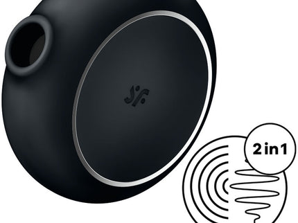 SATISFYER - PRO TO GO 3 DOUBLE AIR PULSE STIMULATOR & VIBRATOR BLACK