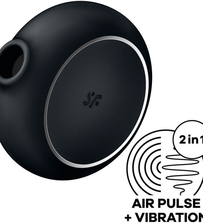 SATISFYER - PRO TO GO 3 DOUBLE AIR PULSE STIMULATOR & VIBRATOR BLACK