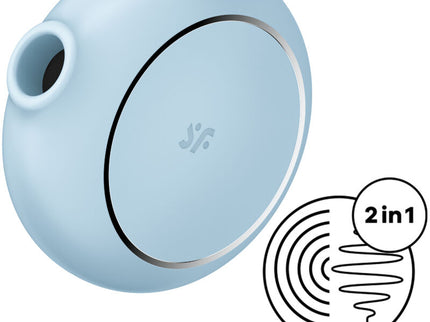 SATISFYER - PRO TO GO 3 DOUBLE AIR PULSE STIMULATOR & VIBRATOR BLUE