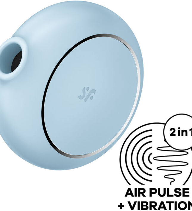 SATISFYER - PRO TO GO 3 DOUBLE AIR PULSE STIMULATOR & VIBRATOR BLUE