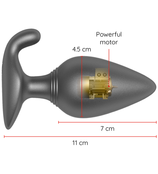 ONINDER - RIO VIBRATING ANAL PLUG BLACK - FREE APP