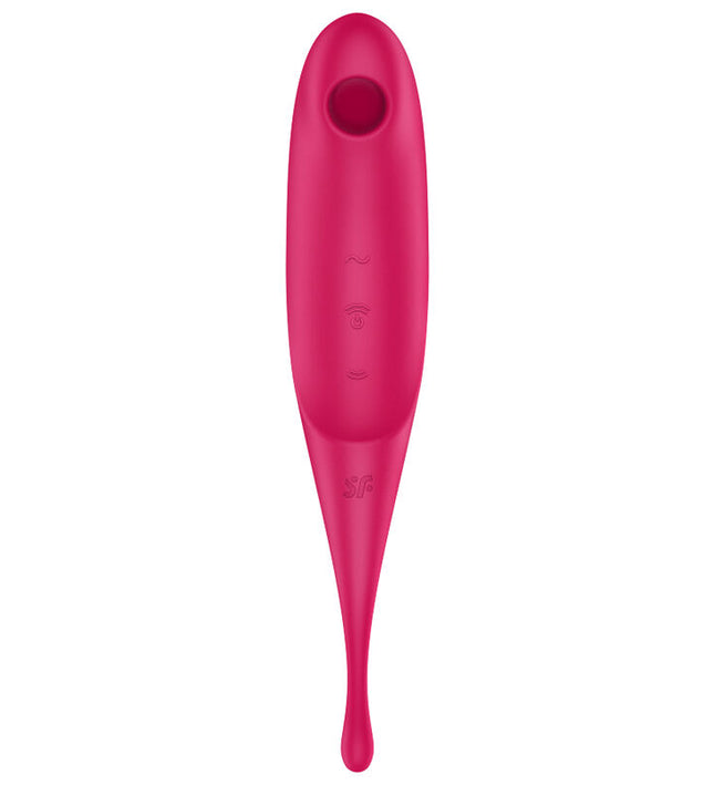 SATISFYER - TWIRLING PRO AIR PULSE STIMULATOR & VIBRATOR RED