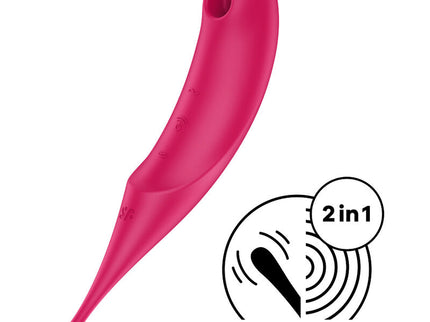 SATISFYER - TWIRLING PRO AIR PULSE STIMULATOR & VIBRATOR RED