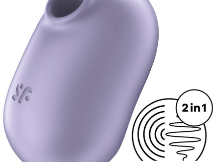 SATISFYER - PRO TO GO 2 DOUBLE AIR PULSE STIMULATOR & VIBRATOR VIOLET