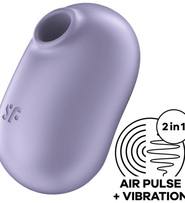 SATISFYER - PRO TO GO 2 DOUBLE AIR PULSE STIMULATOR & VIBRATOR VIOLET