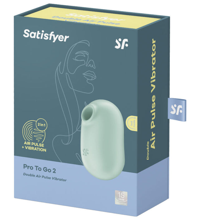 SATISFYER - PRO TO GO 2 DOUBLE AIR PULSE STIMULATOR & VIBRATOR VIOLET