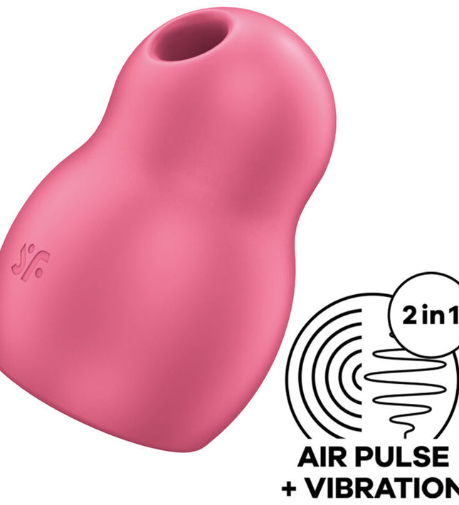 SATISFYER - PRO TO GO 1 DOUBLE AIR PULSE STIMULATOR & VIBRATOR RED