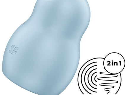 SATISFYER - PRO TO GO 1 DOUBLE AIR PULSE STIMULATOR & VIBRATOR BLUE