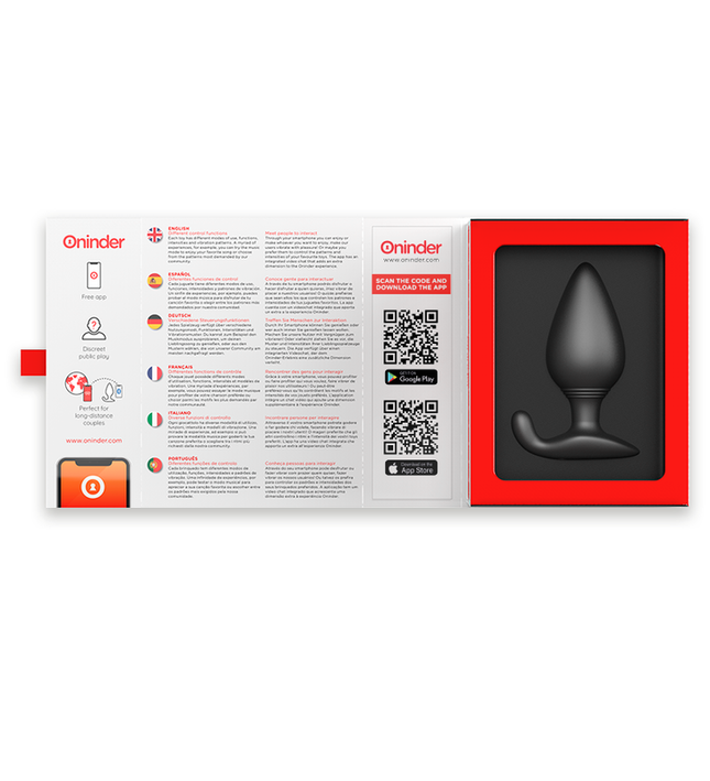 ONINDER - RIO VIBRATING ANAL PLUG BLACK - FREE APP