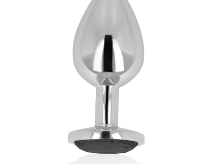 OHMAMA - ANAL PLUG WITH BLACK CRYSTAL 8 CM