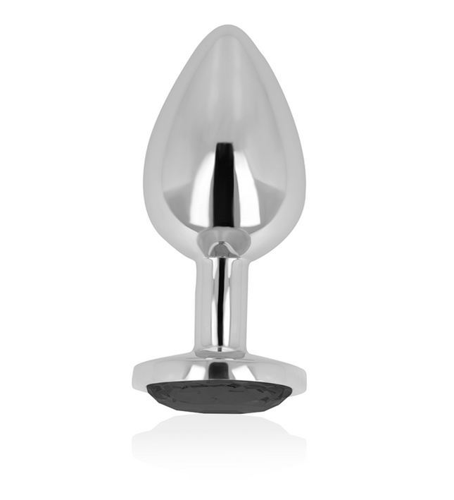 OHMAMA - ANAL PLUG WITH BLACK CRYSTAL 8 CM