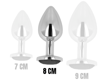 OHMAMA - ANAL PLUG WITH BLACK CRYSTAL 8 CM
