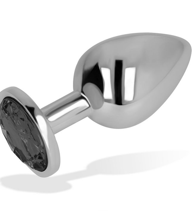 OHMAMA - ANAL PLUG WITH BLACK CRYSTAL 8 CM