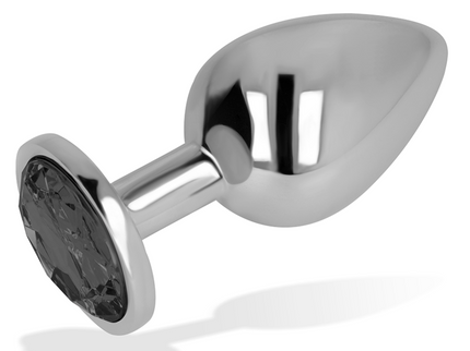 OHMAMA - ANAL PLUG WITH BLACK CRYSTAL 8 CM