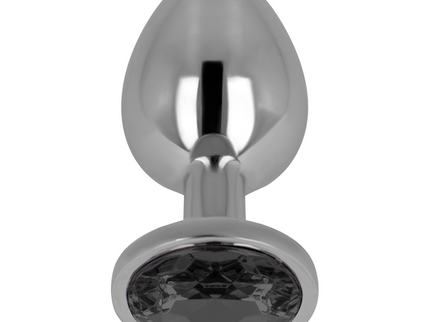 OHMAMA - ANAL PLUG WITH BLACK CRYSTAL 8 CM