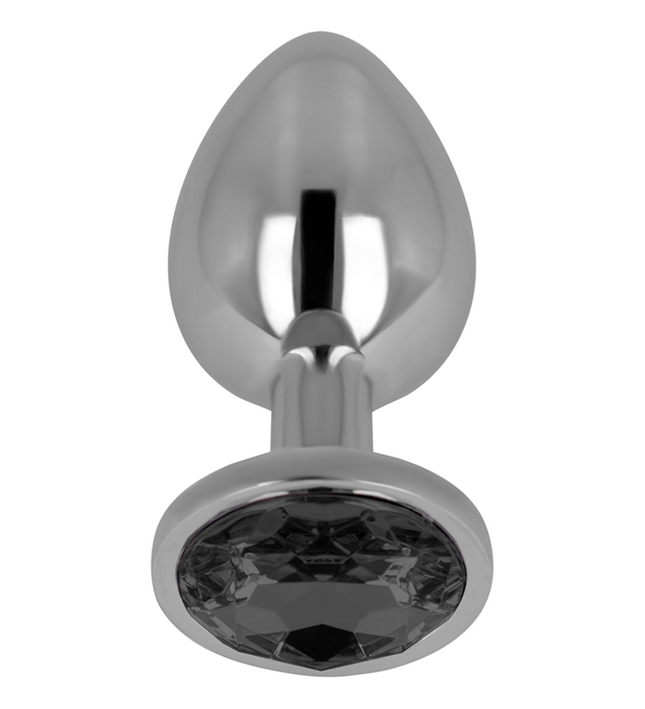 OHMAMA - ANAL PLUG WITH BLACK CRYSTAL 8 CM