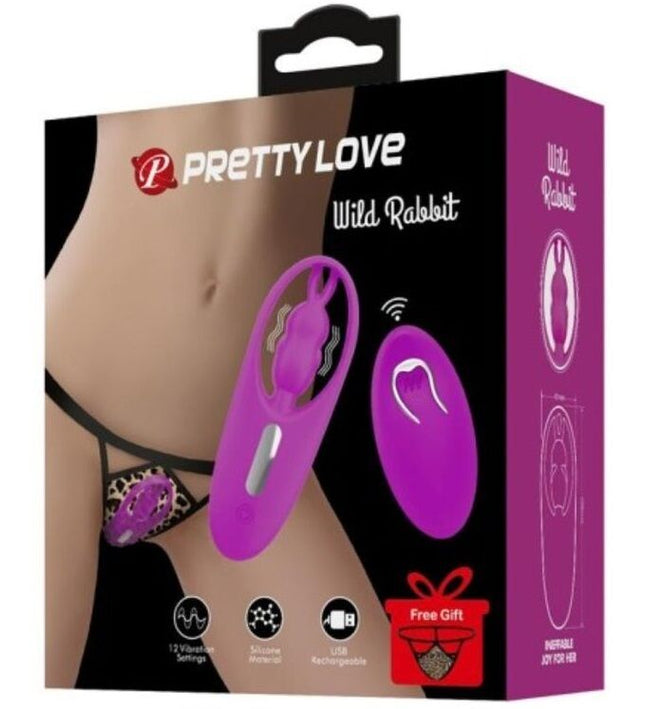 PRETTY LOVE - WILD RABBIT STIMULATOR FOR PANTIES WITH REMOTE CONTROL LILAC