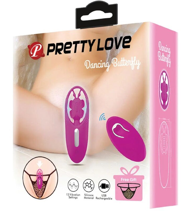 PRETTY LOVE - DANCING BUTTERFLY STIMULATOR FOR PANTIES WITH REMOTE CONTROL LILAC