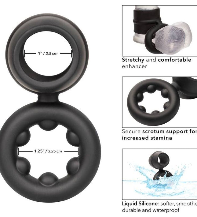 CALEXOTICS - ALPHA DUAL MAGNUM RING BLACK