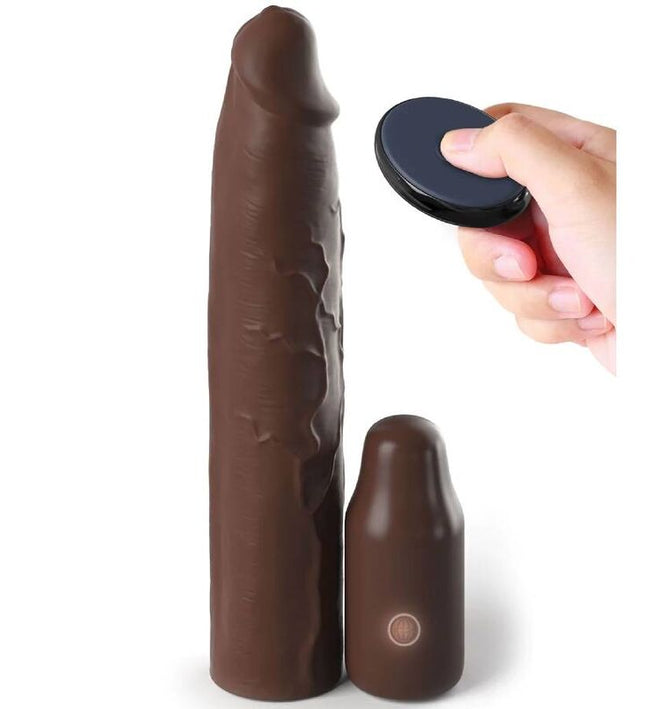 FANTASY X- TENSIONS - PIPEDREAMS SLEEVE 22,86 CM + 7,62 CM PLUG REMOTE BROWN