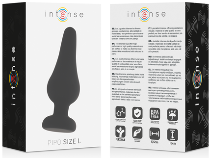 INTENSE - ANAL PLUG PIPO L BLACK SILICONE 13 CM