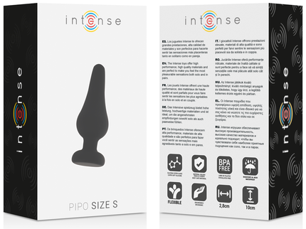 INTENSE - ANAL PLUG PIPO S BLACK SILICONE 9.8 CM