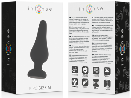 INTENSE - ANAL PLUG PIPO M BLACK SILICONE 11 CM