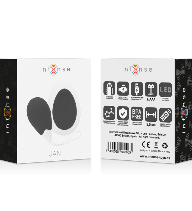 INTENSE - JAN VIBRATING EGG REMOTE CONTROL BLACK