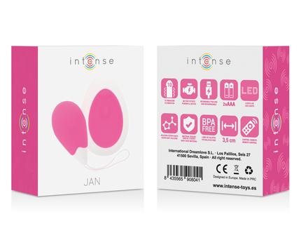 INTENSE - JAN EGG VIBRATOR REMOTE CONTROL PINK