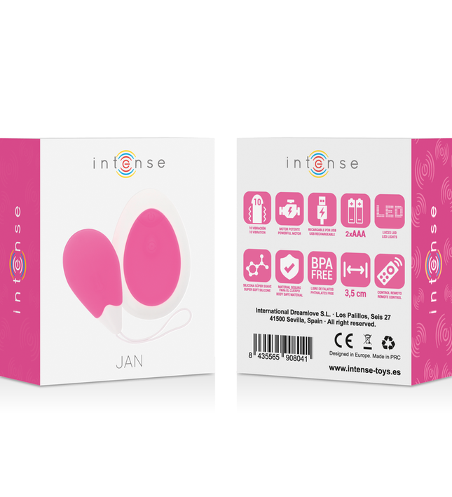 INTENSE - JAN EGG VIBRATOR REMOTE CONTROL PINK
