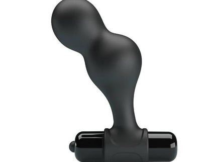 MR PLAY - BLACK SILICONE VIBRATOR ANAL PLUG