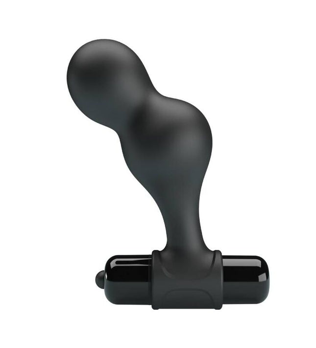 MR PLAY - BLACK SILICONE VIBRATOR ANAL PLUG