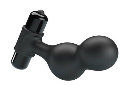 MR PLAY - BLACK SILICONE VIBRATOR ANAL PLUG