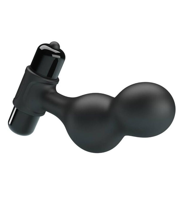 MR PLAY - BLACK SILICONE VIBRATOR ANAL PLUG