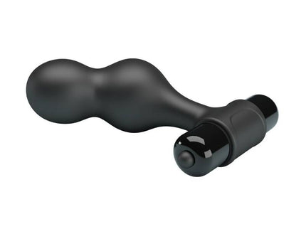 MR PLAY - BLACK SILICONE VIBRATOR ANAL PLUG